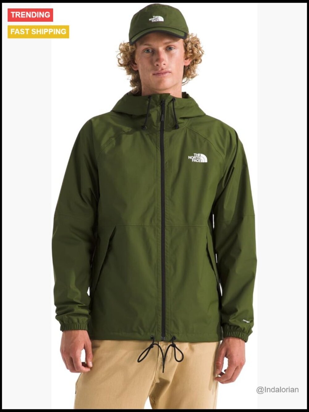 Waterproof Windproof Rain Jacket With Secure Zip Pockets